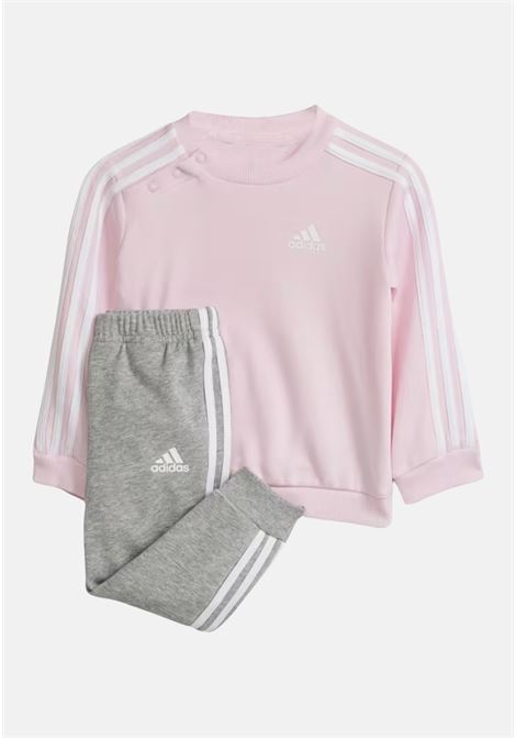 Pink white and gray newborn tracksuit with 3 side stripes ADIDAS PERFORMANCE | IS2505.